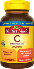 Extra Strength Vitamin C 1000 Mg, Dietary Supplement for Immune Support, 100 Tablets, 100 Day Supply