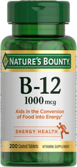 Vitamin B12, Supports Energy Metabolism, Tablets, 1000Mcg, 200 Ct