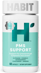 HABIT PMS Support Supplement for Women (60 Capsules) - Supports Premenstrual Symptoms & Stress, Hormone Balance, Mood, B Vitamins, Vitamin D, Chasteberry, Ashwagandha, Gluten-Free, Non-Gmo (1 Pack)