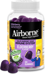 Elderberry + Zinc & Vitamin C Gummies for Adults, Immune Support Vitamin D & Zinc Gummies with Powerful Antioxidant Vitamins C D & E - 50 Gummies, Elderberry Flavor