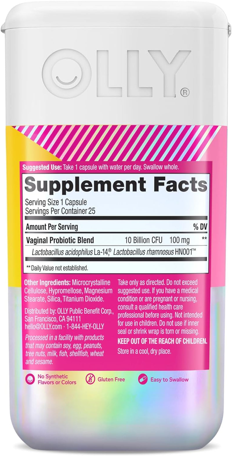 Happy Hoo-Ha Capsules, Probiotic for Women, Vaginal Health and Ph Balance, 10 Billion CFU, Gluten Free - 25 Count